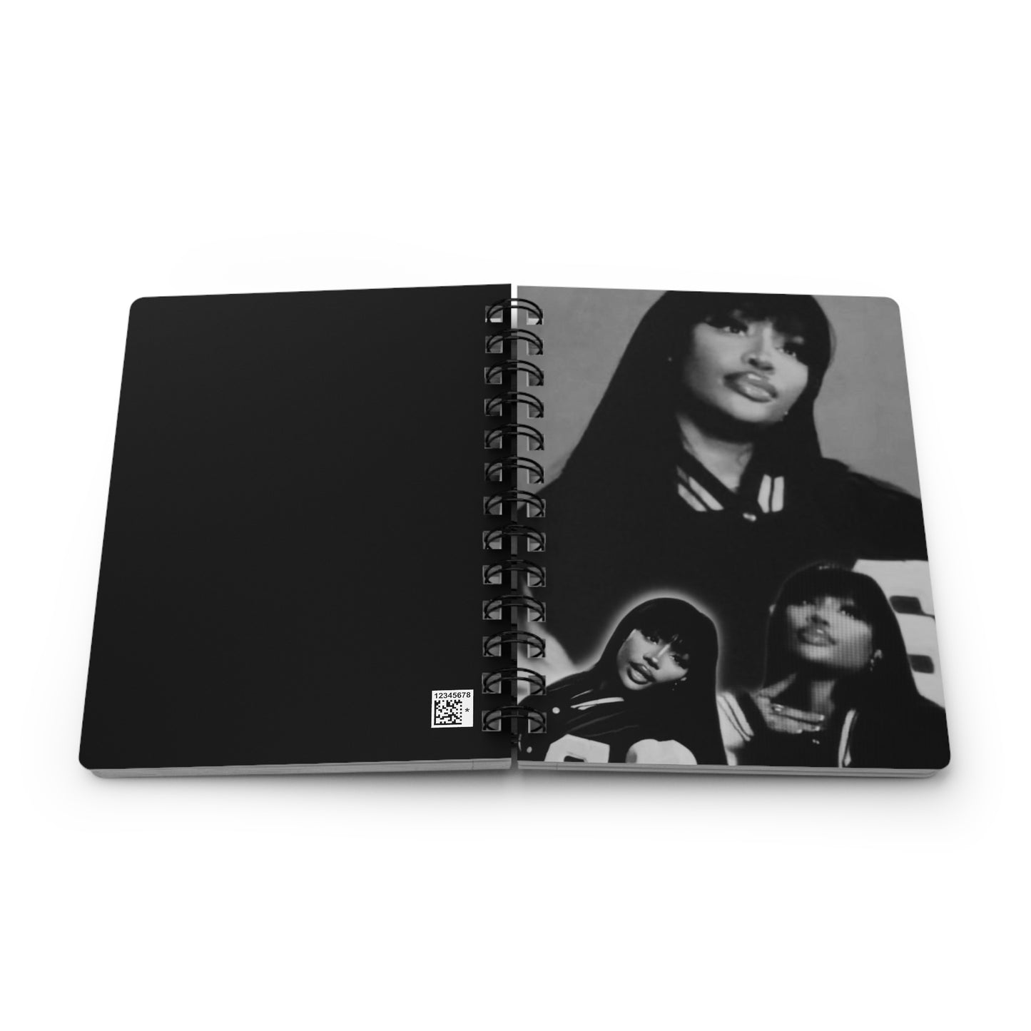 SZA Inspired Spiral Bound Journal with Collage Design | Personalized Notebook, Gift for Writers, School Supplies, Art Journal, Black and White Notebook