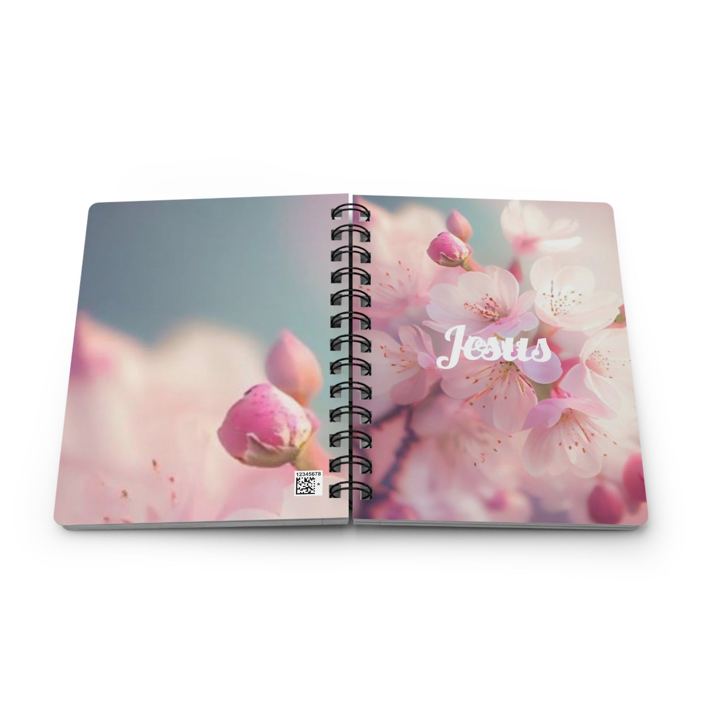 Cherry Blossom Spiral Bound Journal, Spring Writing Notebook, Inspirational Jesus Journal, Blooming Flowers Diary, Gift for Easter, Prayer