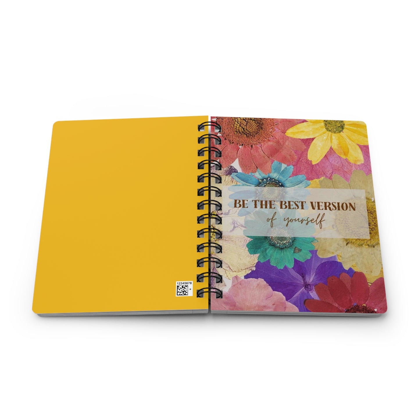 Floral Inspirational Spiral Bound Journal, Motivational Notebook for Self-Improvement, Perfect Gift for Students, Journaling, and