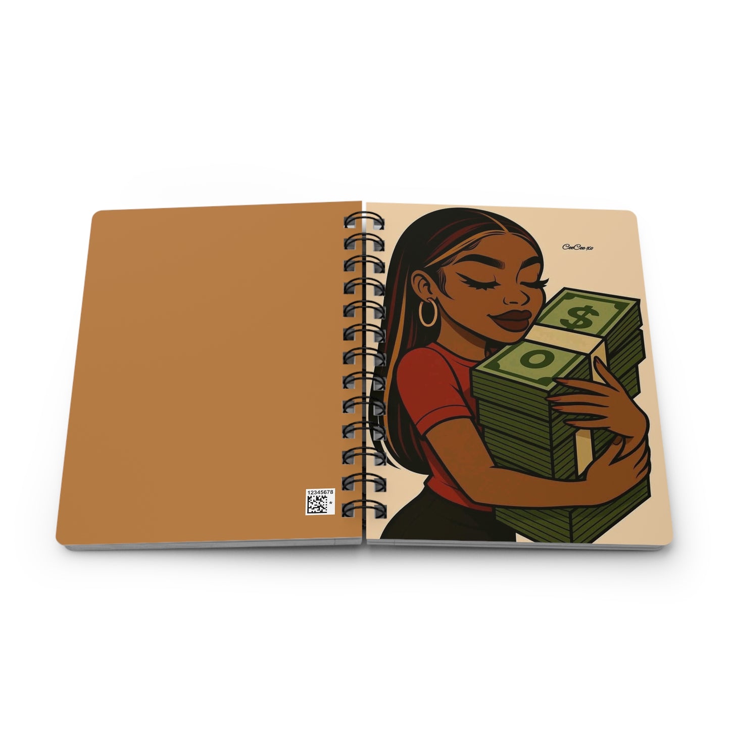 Stylish Spiral Bound Journal - Empowering Art, Motivational Notebook, Gift for Entrepreneurs, Money Mindset Journal, Aesthetic Writing Pad