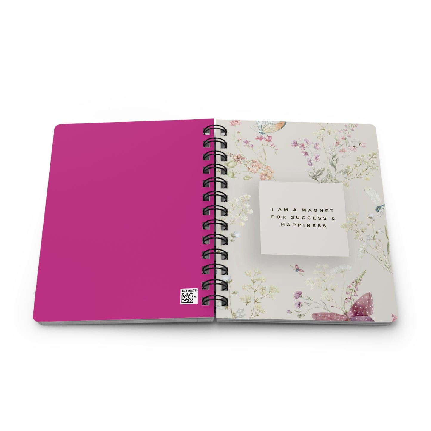 Inspirational Floral Spiral Bound Journal, Writes Success & Happiness, Motivational Diary, Gift for Students, Self-Care