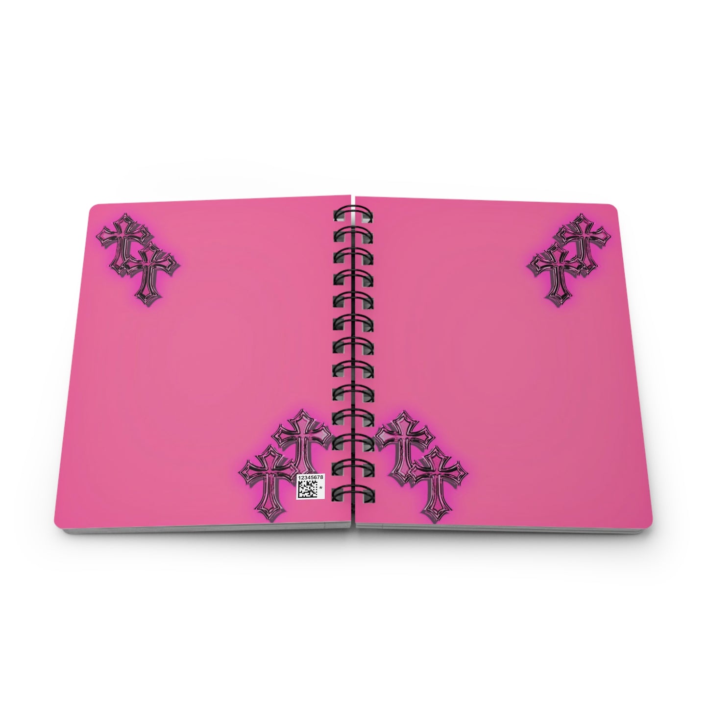Bold Cross Spiral Bound Journal, Personalized Notebook, Spiritual Gift, Prayer Journal, Creative Writing, Pink Journal