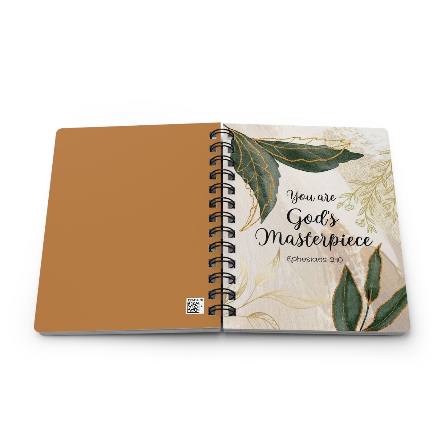 Inspirational Spiral Bound Journal - God's Masterpiece, Self-Care, Gift for Her, Bible Verse, Daily Reflections, Gratitude Journal