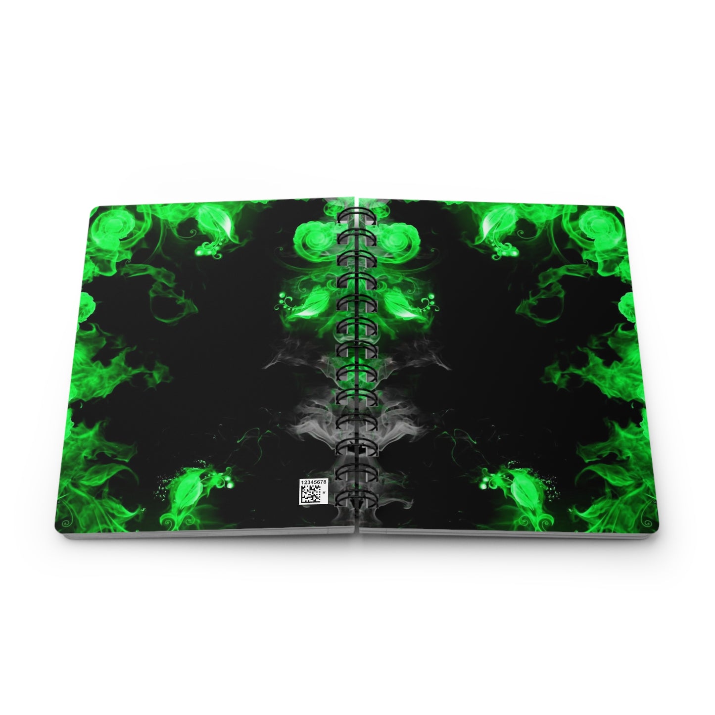 Mystical Green Smoke Spiral Bound Journal - Perfect for Note-Taking, Journaling, Sketching, Gift for Gamers, Unique Decor