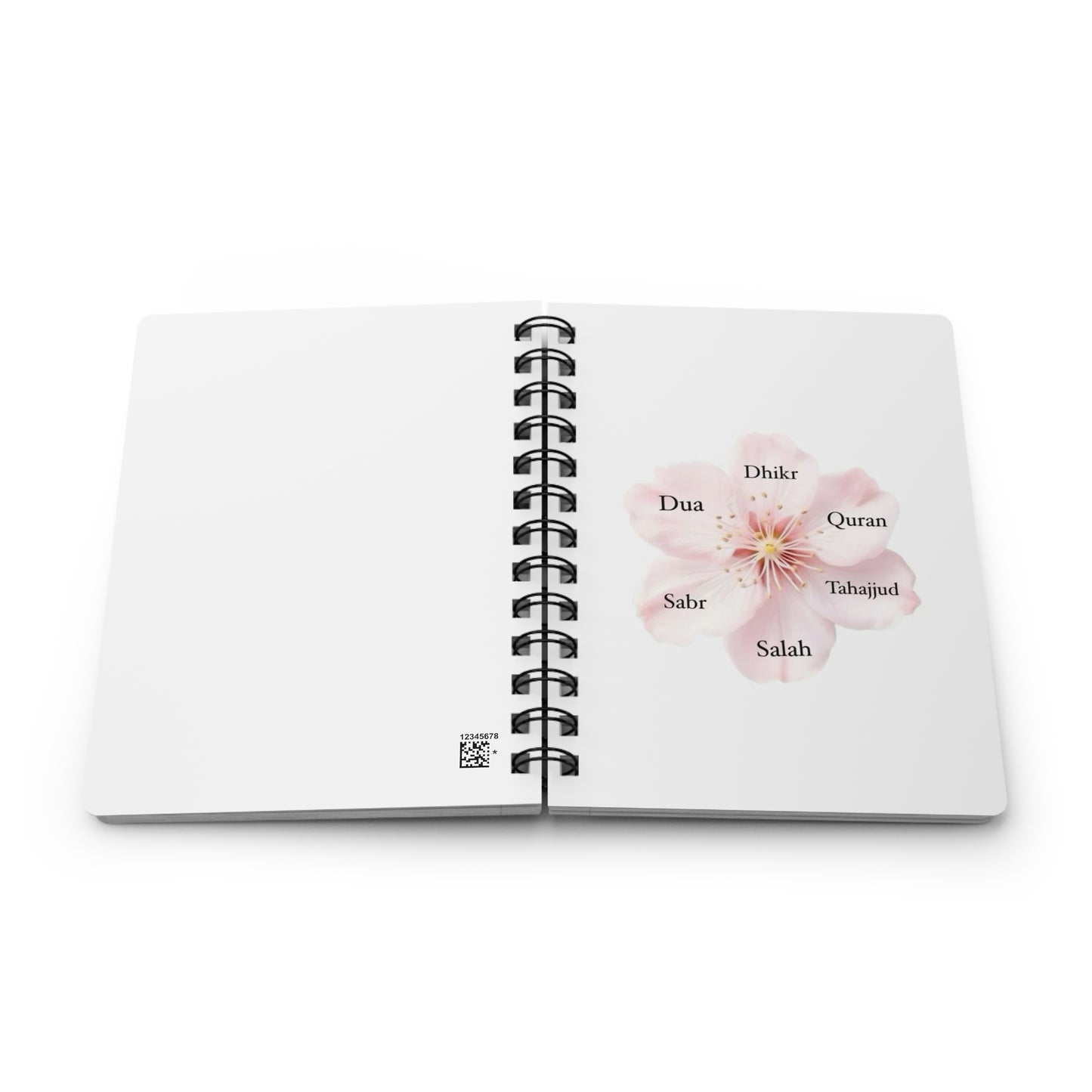 Inspirational Floral Spiral Bound Journal with Islamic Reminders, Beautiful Diary for Reflection, Gift for Ramadan, Daily Planner,