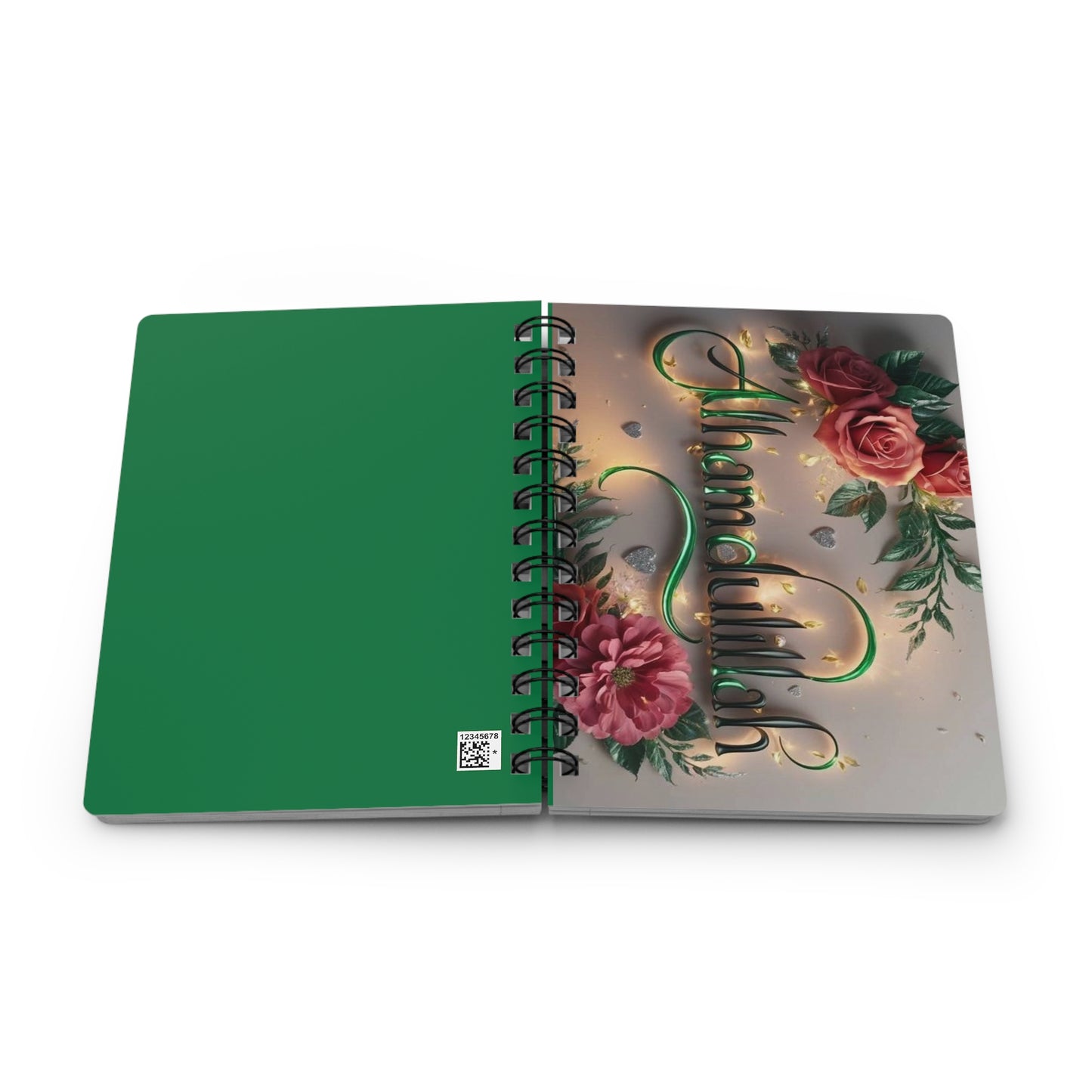 Islamic Alhamdulillah Spiral Bound Journal for Writing, Sketching, Notetaking - Elegant Islamic Gift, Muslim Stationery, Quran Journal,