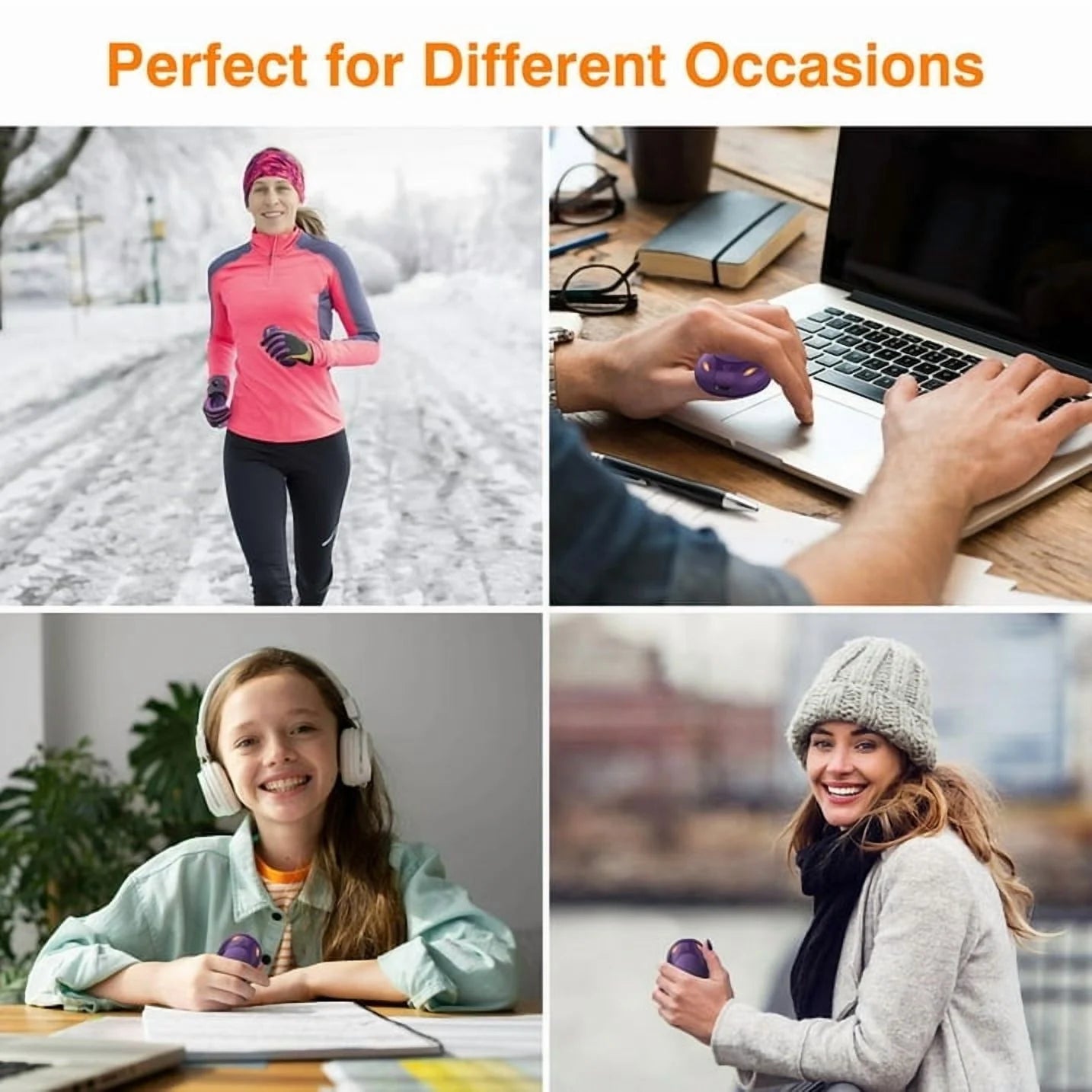 Hand Warmers Rechargeable 2 Pack–Magnetic Heating, 3 Heat Settings, Portable Pocket Warmers for Raynauds, Hunting, Golf, Winter Camping