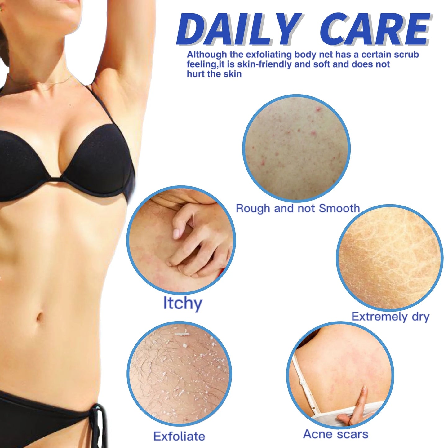 african Exfoliating Net, 4 Pieces African Net Sponge, Nylon African Bath Sponge Net, African Net Long Net Bath Sponge Shower Body Scrubber