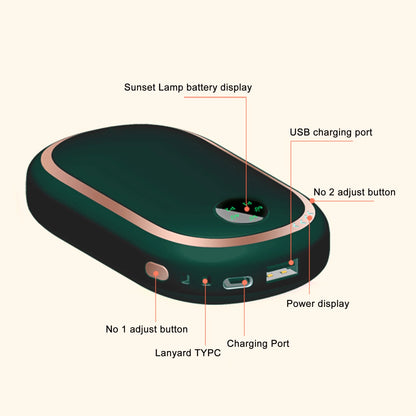 Hand Warmers Rechargeable 10000Mah Electric Hand Heater Reusable, Long Lasting 3 Temp for Golf, Hunting, Camping, Raynauds, Green