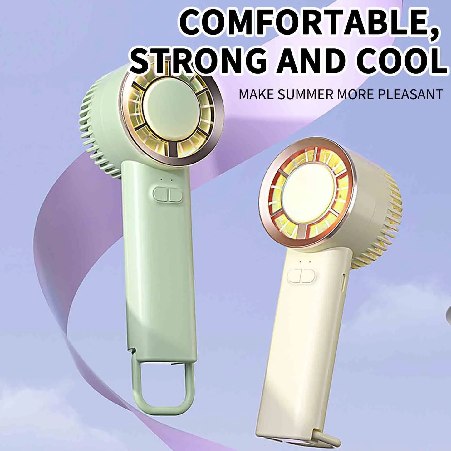 3 Speeds Personal Small Hand Fan, Mini Handheld Fan, Office Fan for Desk, Usb Rechargeable Personal Fan, for Home Office (Pink)