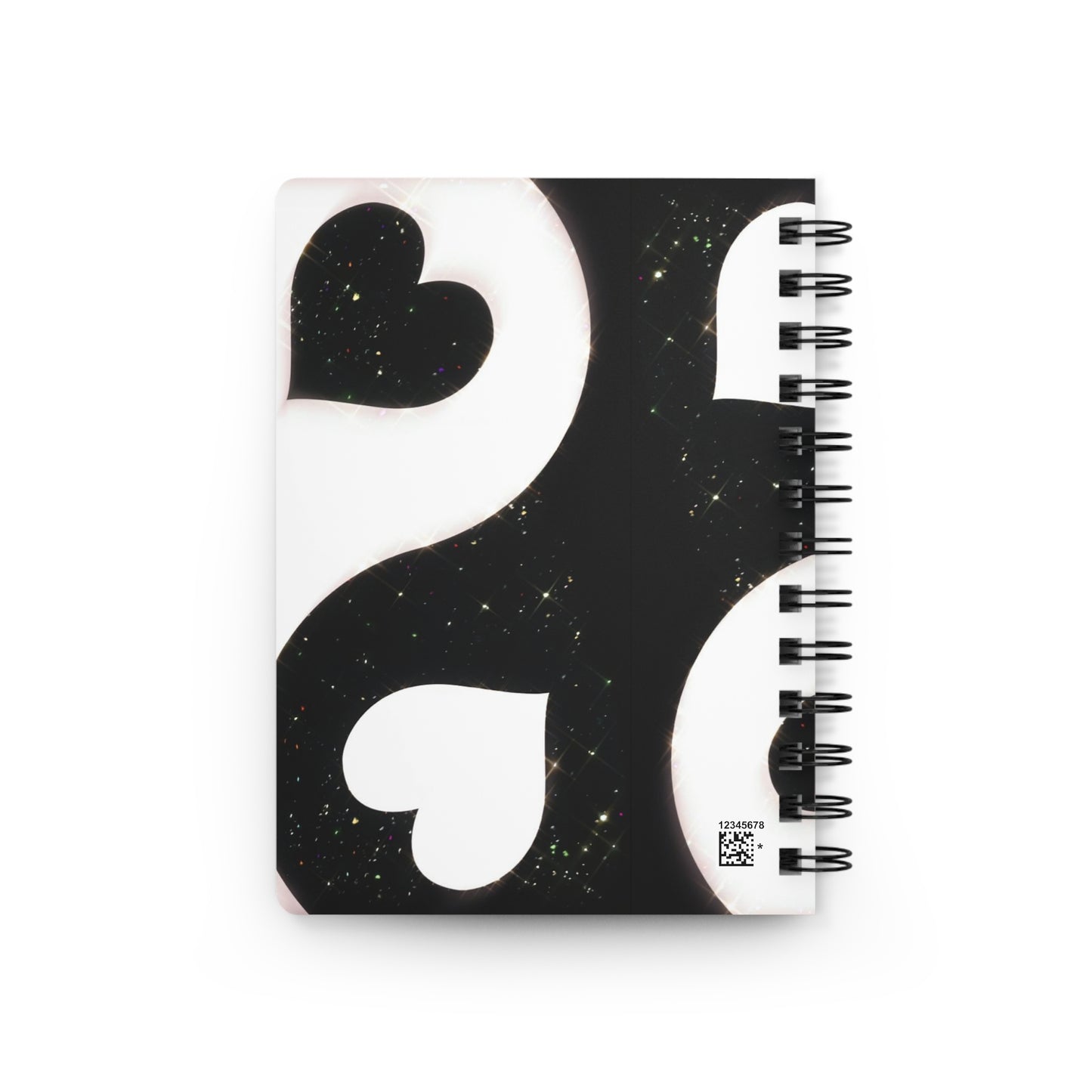 Elegant Black and White Spiral Bound Journal, Heart Design Notebook, Gift for Writers, Creative Journaling, Valentine's Day Gift, Dreams and