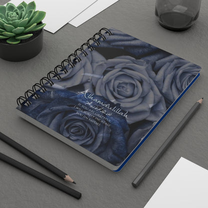 Elegant Spiral Bound Journal with Blue Roses - Perfect for Note Taking, Gratitude, Sketching, Reflection, Gifts