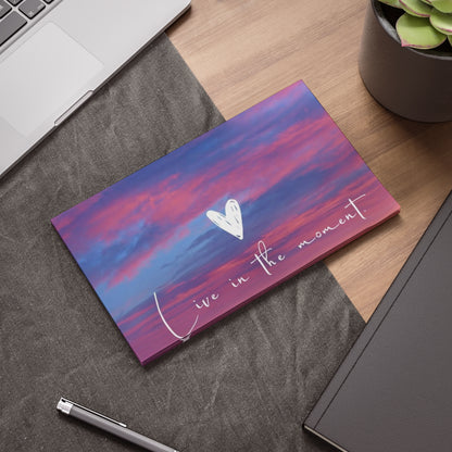 Inspirational Sticky Notes, Live in the Moment Reminder Pads, Office Supplies, Positive Affirmation Notes, Desk Decor, Gift for Her