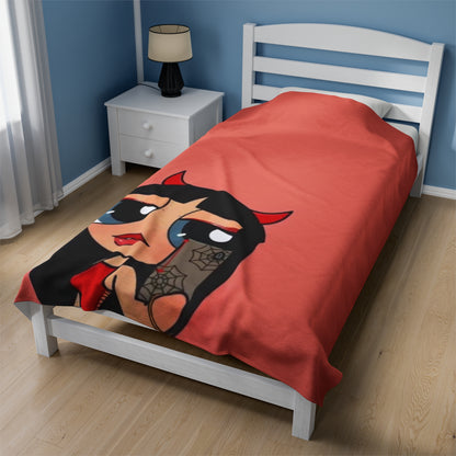 Devilish ImJustAGirl💅🏻🎀🫧~ Velveteen Plush Blanket