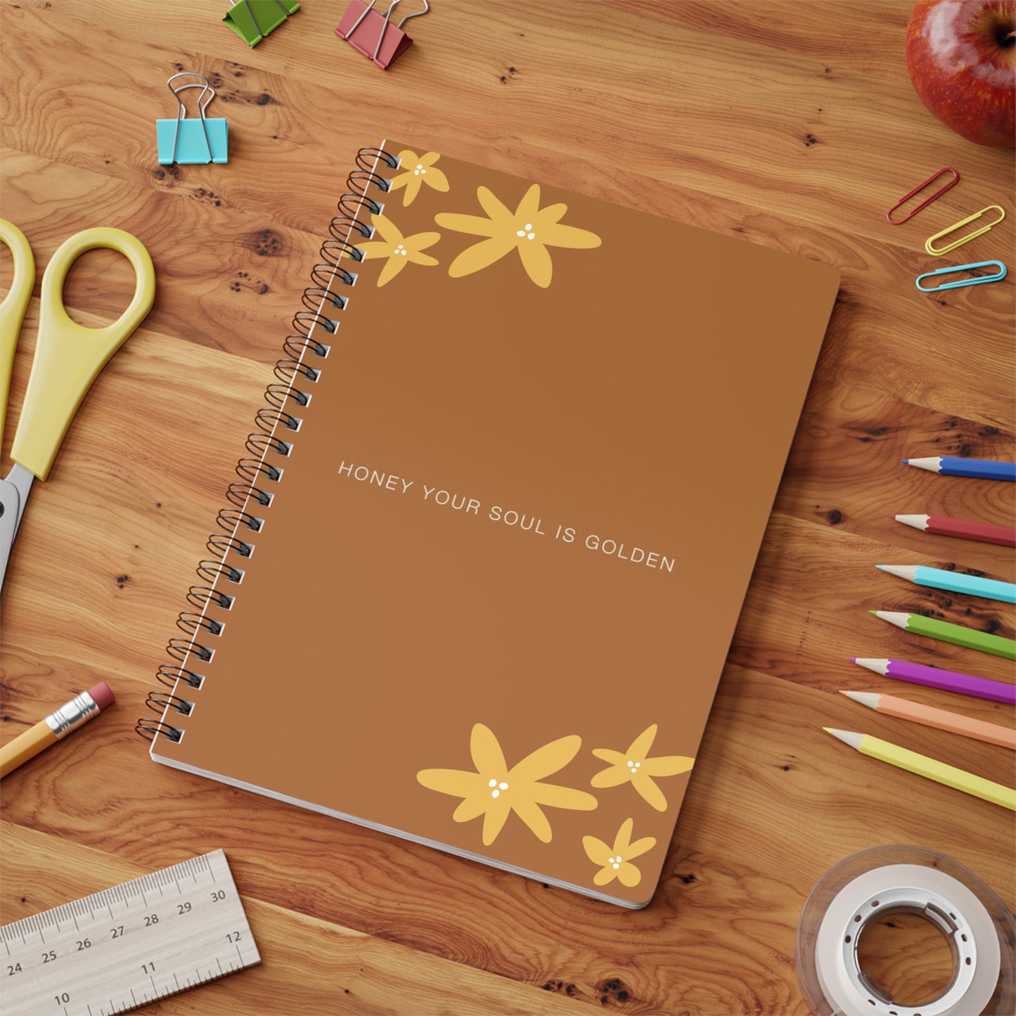 Journal Notebook 'Honey Your Skin is Golden', A5 Wirobound