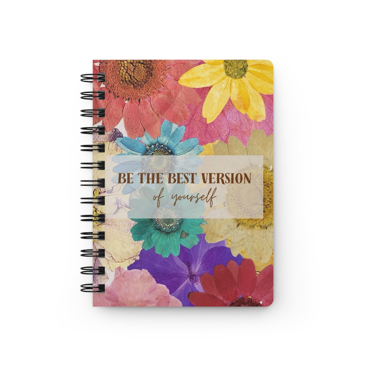 Floral Inspirational Spiral Bound Journal, Motivational Notebook for Self-Improvement, Perfect Gift for Students, Journaling, and