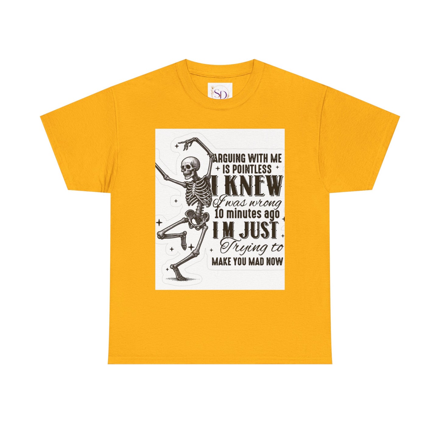 Skeleton Humor Unisex Heavy Cotton Tee - Perfect for Halloween and Casual Wear