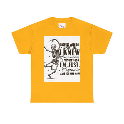 Skeleton Humor Unisex Heavy Cotton Tee - Perfect for Halloween and Casual Wear