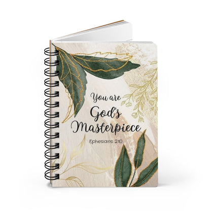 Inspirational Spiral Bound Journal - God's Masterpiece, Self-Care, Gift for Her, Bible Verse, Daily Reflections, Gratitude Journal