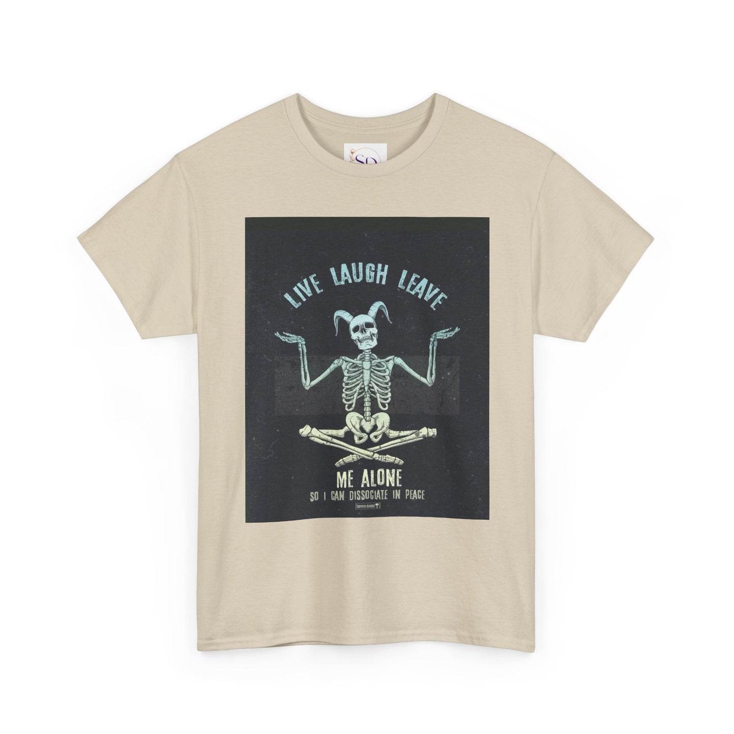 Skeleton Humor Unisex Heavy Cotton Tee - "Live Laugh Leave Me Alone"