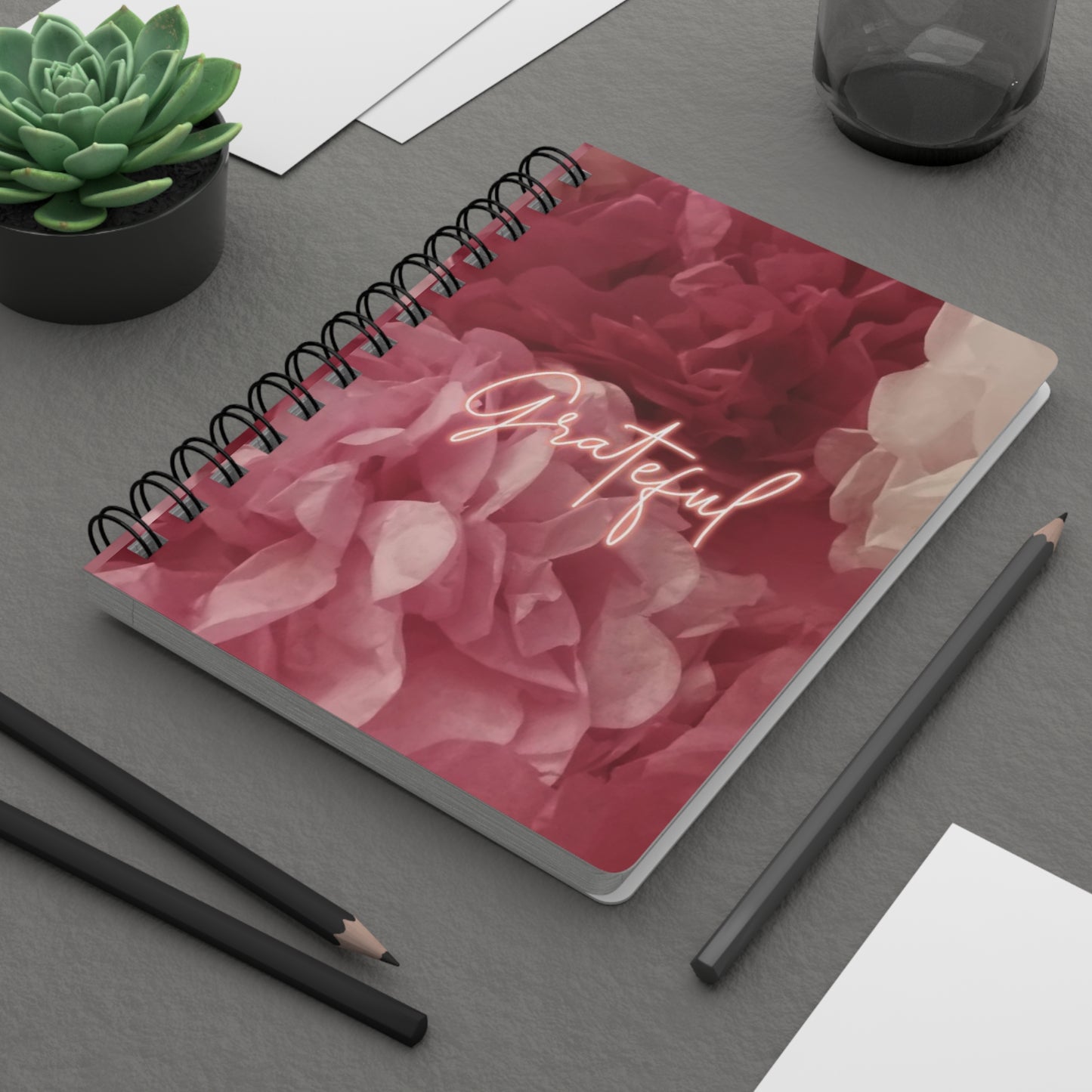 Grateful Floral Spiral Bound Journal - Perfect for Journaling, Gratitude Lists, Self-Care, Gift for Her, Daily Affirmations