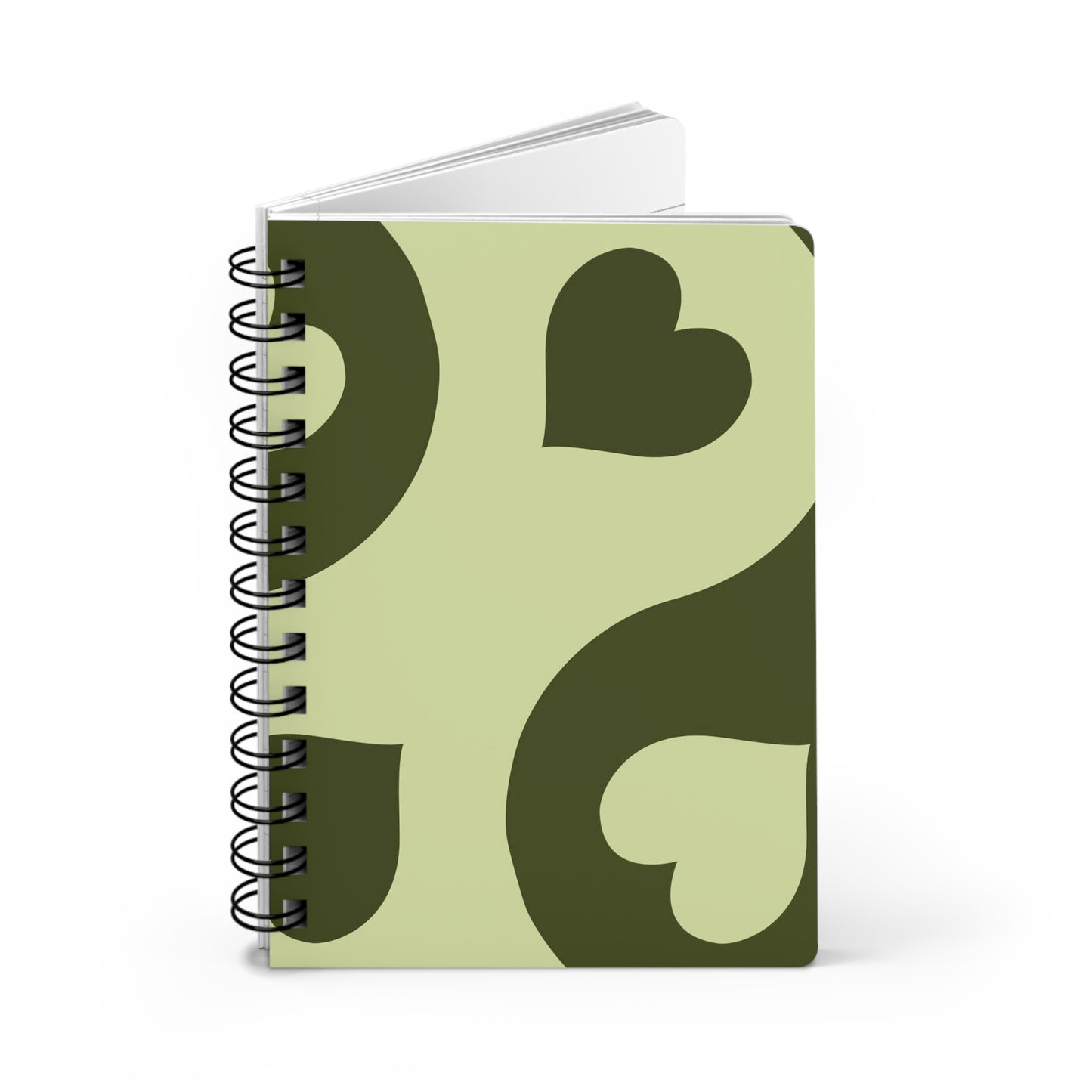 Green Heart Spiral Bound Journal - Cute Writing Notebook, Gift for Students, Daily Planner, Eco-Friendly Notebook, Creative Journal