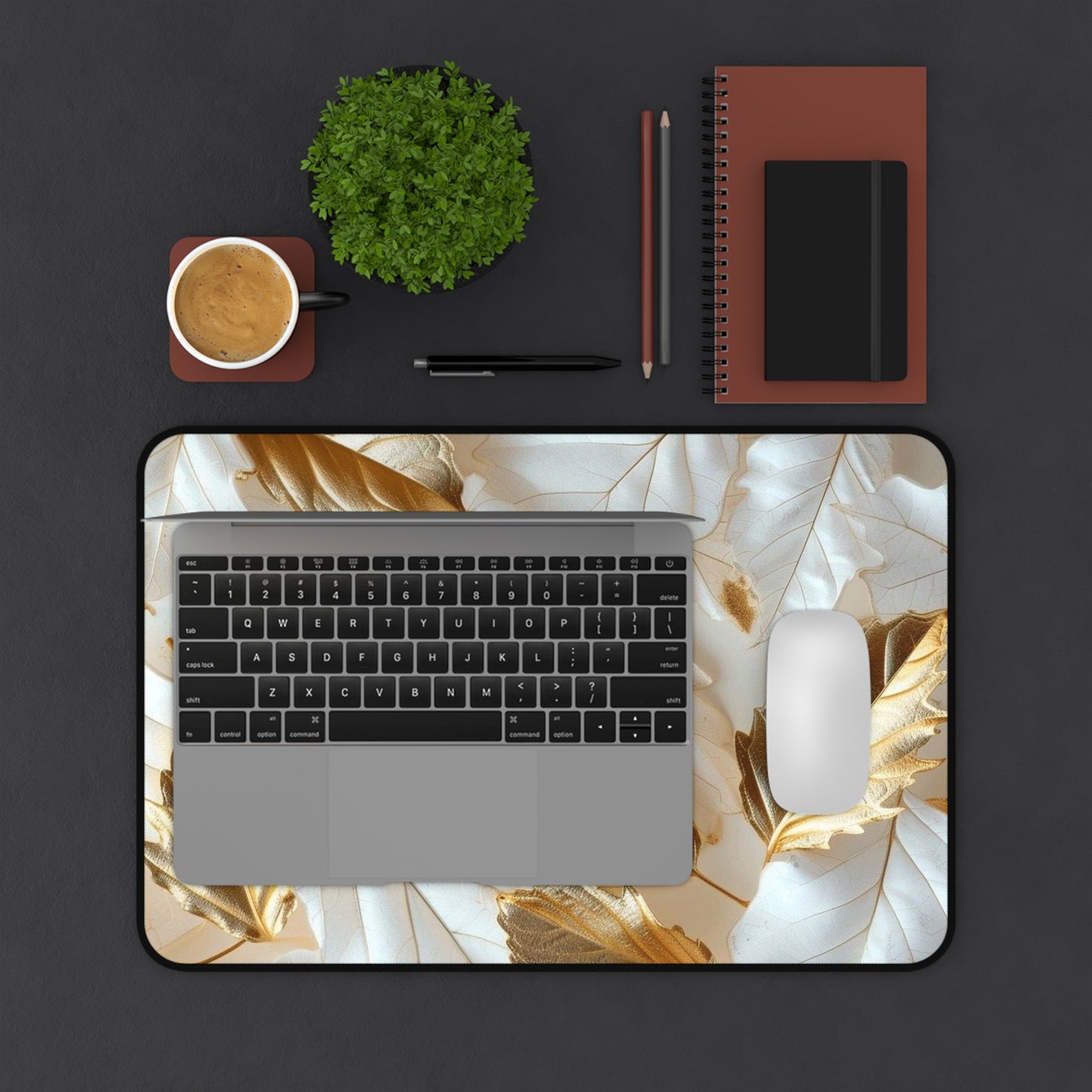 "Rebranding Into A New Badder Bitch!"~ White/Gold Desk Mat