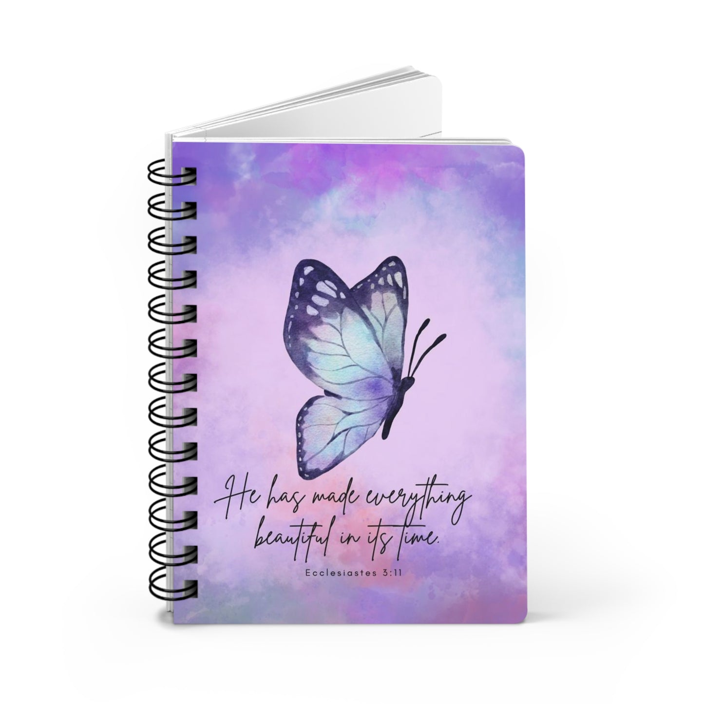 Inspirational Spiral Bound Journal with Butterfly Design, Perfect for Journaling, Gift for Her, Notes, Creativity, Boost Motivation