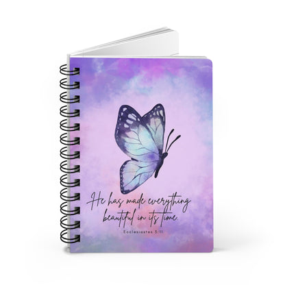 Inspirational Spiral Bound Journal with Butterfly Design, Perfect for Journaling, Gift for Her, Notes, Creativity, Boost Motivation