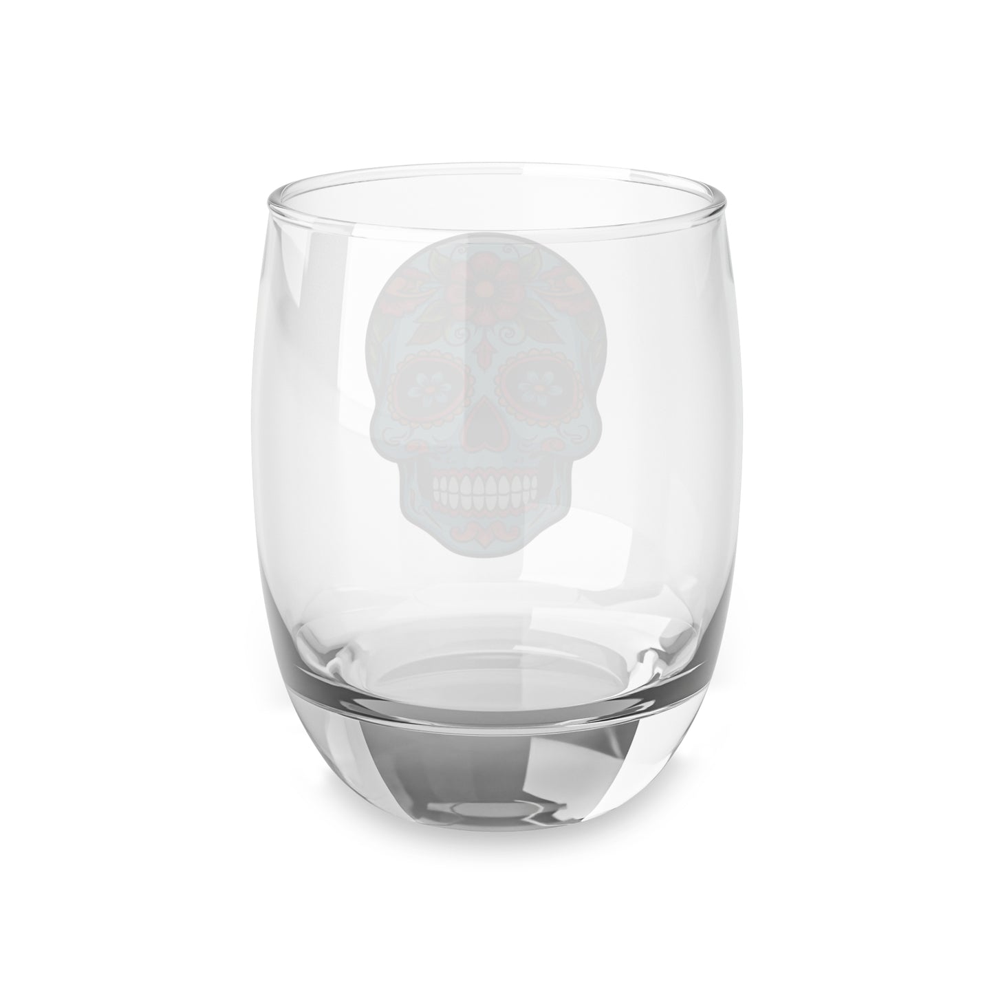 Skull Floral Whiskey Glass, Decorative Drinkware for Home Bar, Gift for Him, Unique Cocktail Glass, Day of the Dead Decor