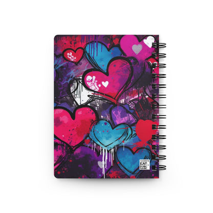 Colorful Heart Spiral Bound Journal, Love Notebook, Cute Gift for Valentine's Day, Art Journal, Doodle Book, Creative Writing