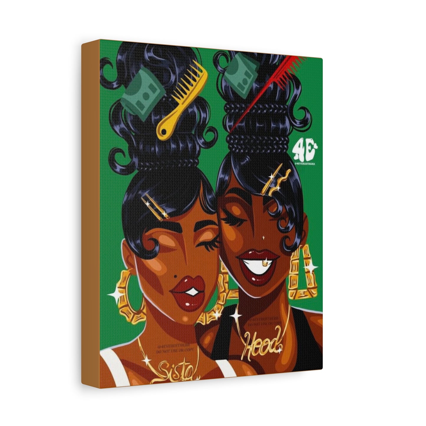 Sisterhood Canvas Print, Bold Black Girl Art, Home Decor, Unique Gift, Inspirational Wall Art, Afrocentric Gift, Celebration of Culture