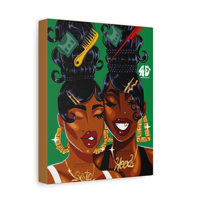 Sisterhood Canvas Print, Bold Black Girl Art, Home Decor, Unique Gift, Inspirational Wall Art, Afrocentric Gift, Celebration of Culture