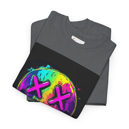 Colorful Graffiti Smiley Face Tee, Casual T-Shirt, Gift for Friends, Streetwear Style, Festival Attire, Fun Graphic Tee