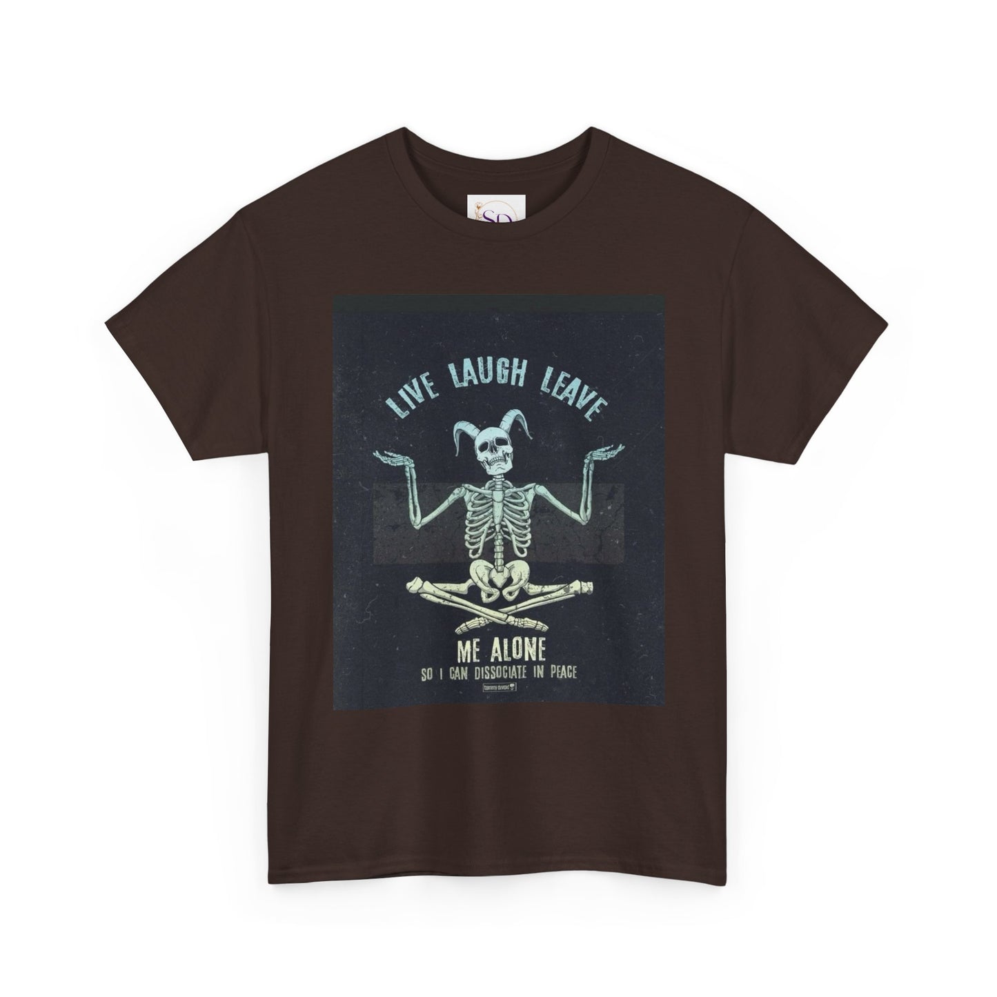 Skeleton Humor Unisex Heavy Cotton Tee - "Live Laugh Leave Me Alone"