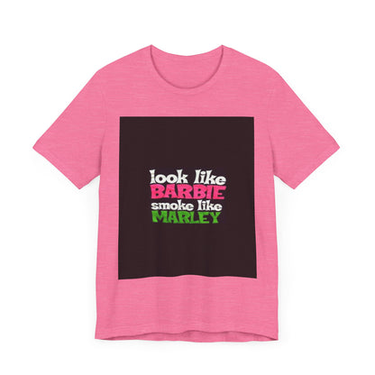 Barbie & Marley Print Tee, Fun Shirt for Parties, Gift for Friends, Casual Wear, Summer Outfit, Unique Graphic Tee