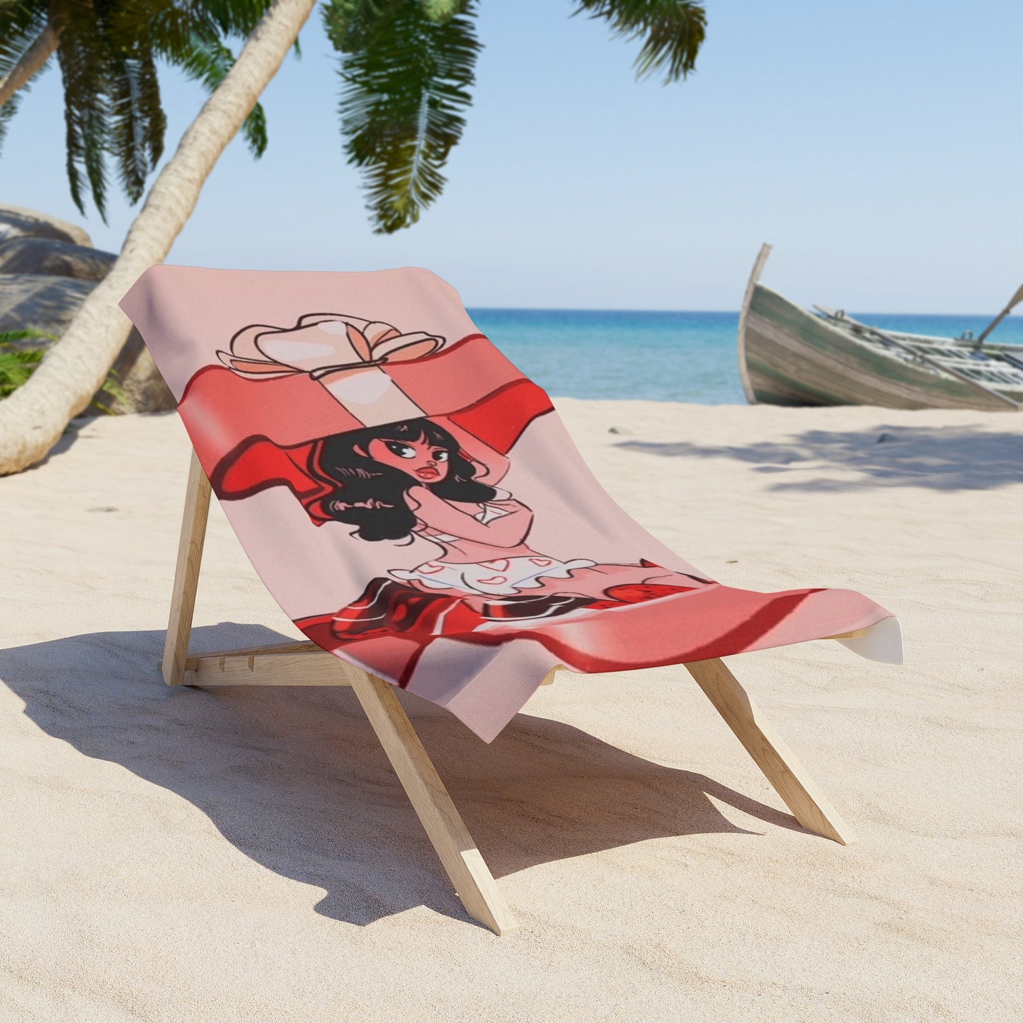 Naughty Girl Valentine's Day Beach Towel