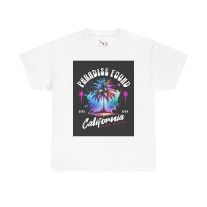 Paradise Found California Tee, Retro Summer Vibe Shirt, Beach Lover Gift, Unisex Graphic Tee, Casual Everyday Wear, Travel Souvenir