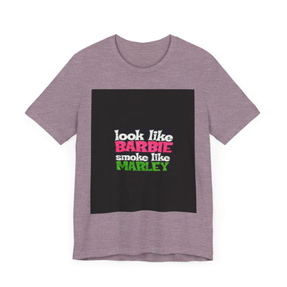 Barbie & Marley Print Tee, Fun Shirt for Parties, Gift for Friends, Casual Wear, Summer Outfit, Unique Graphic Tee