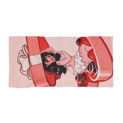 Naughty Girl Valentine's Day Beach Towel