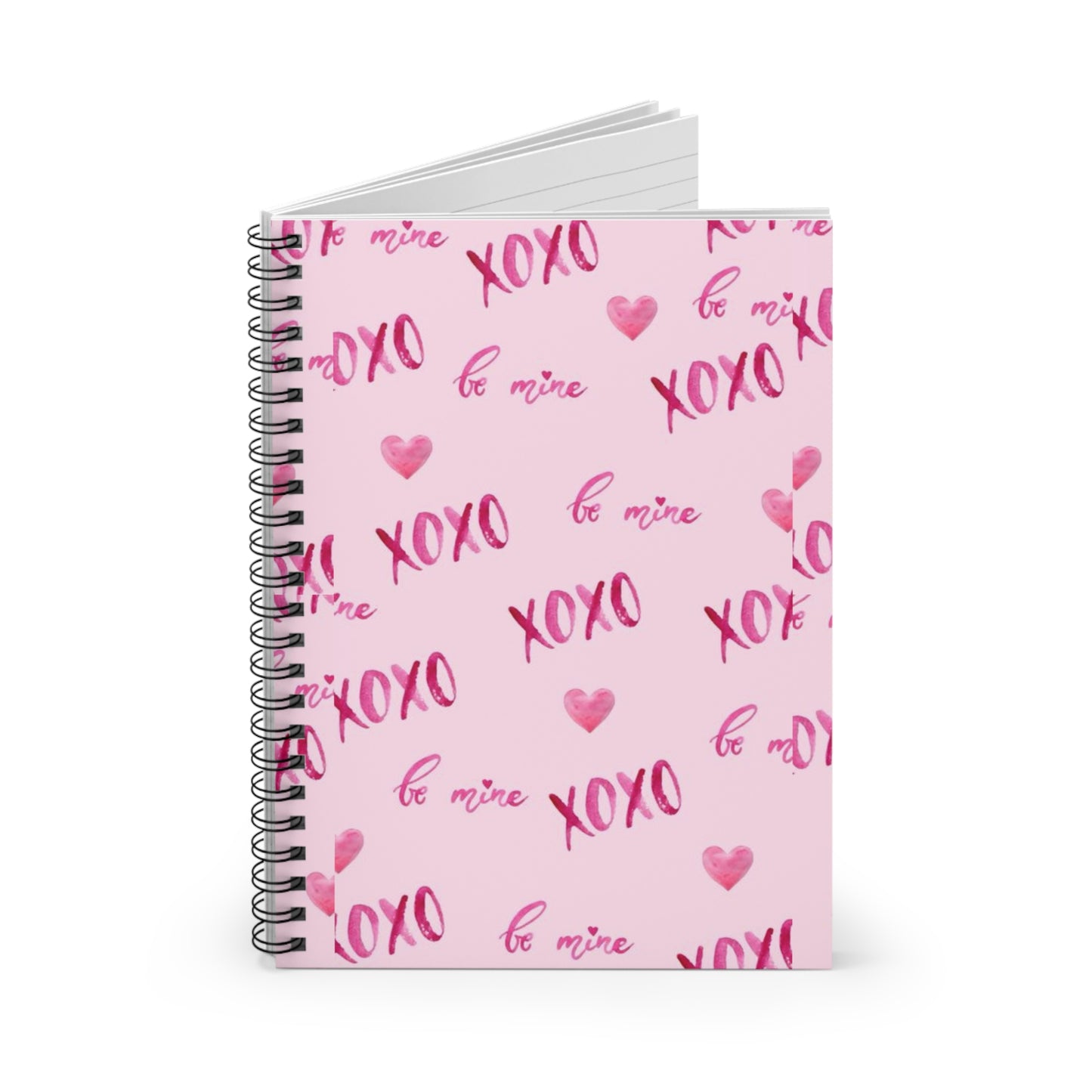 Pink XOXO Spiral Notebook - Ruled Line, Cute Journal Diary for Girls, Back to School Stationery, Love Notes Planner, Writing Pad Organizer