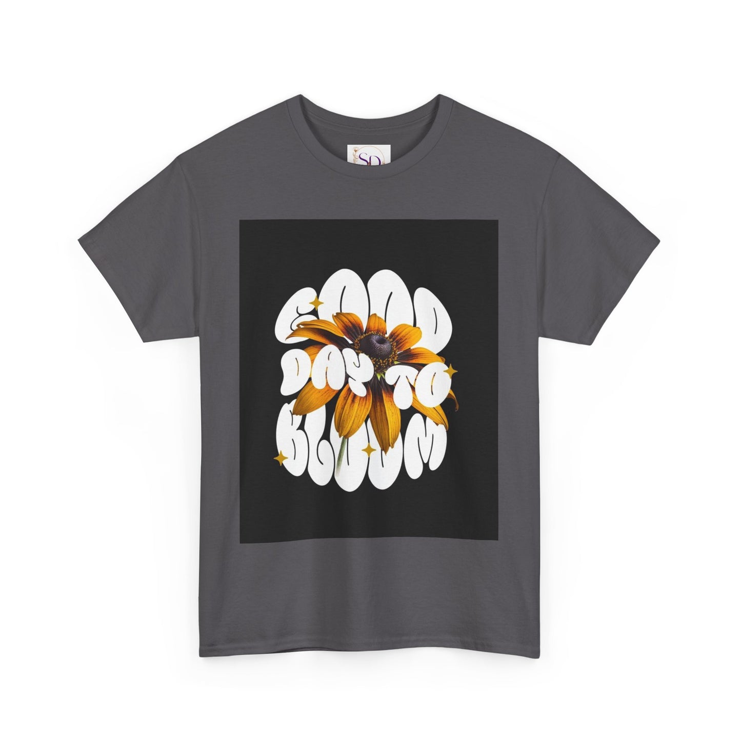 Good Day to Bloom Unisex Heavy Cotton Tee, Floral Graphic Tee, Spring Edition T-Shirt, Casual Gift, Nature Lover Apparel
