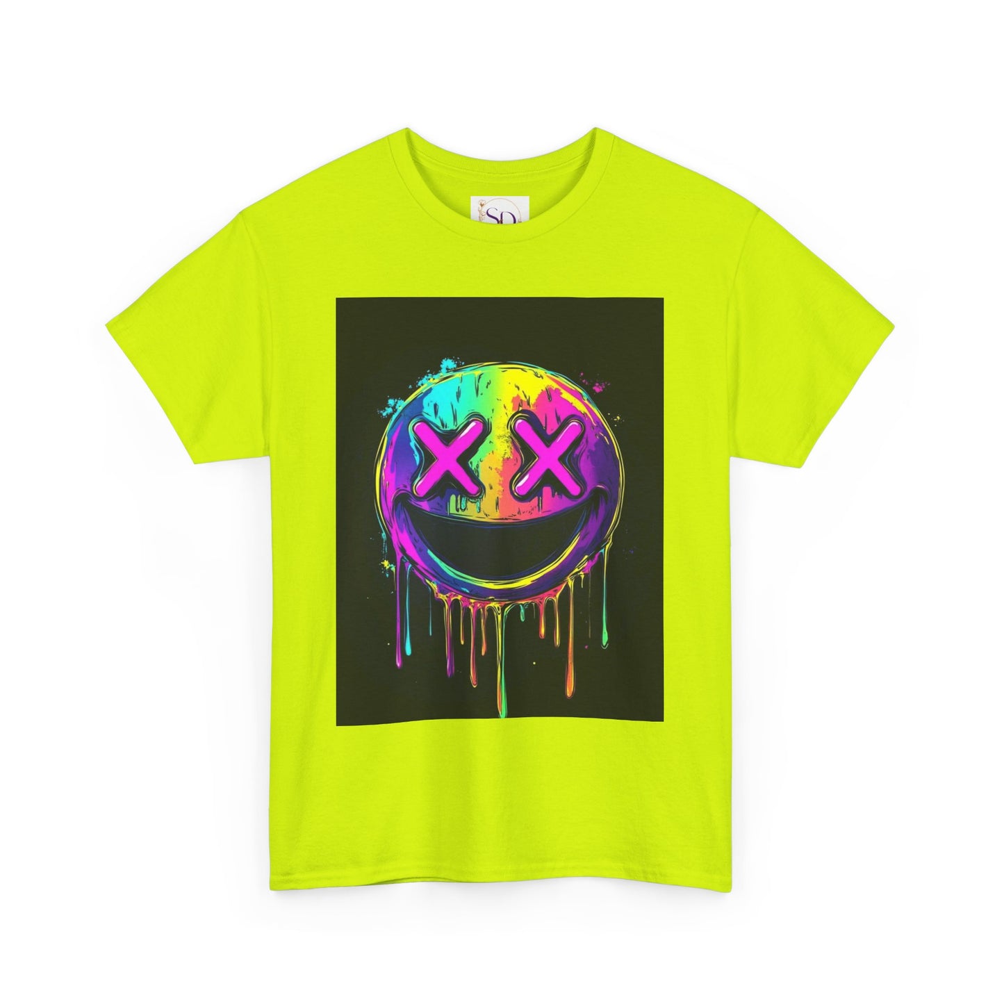 Colorful Graffiti Smiley Face Tee, Casual T-Shirt, Gift for Friends, Streetwear Style, Festival Attire, Fun Graphic Tee