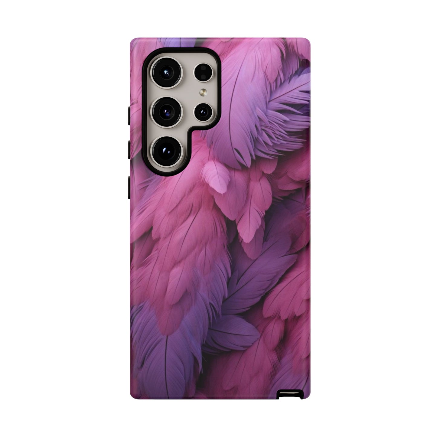 "Rebranding Into A New Badder Bitch" Pink/Purple Feathered Tough Cases