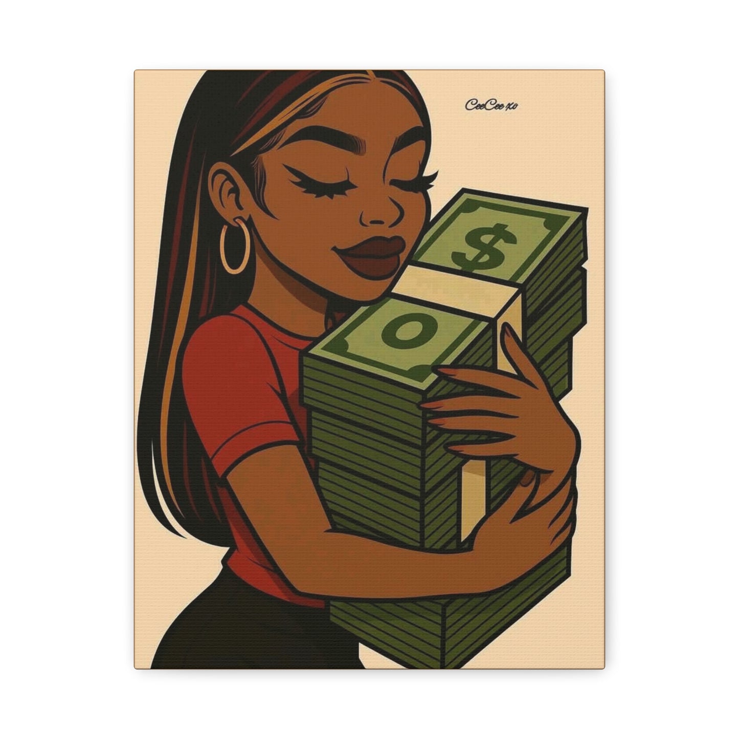 Money Love Canvas Art, Stylish Wall Decor, Inspirational Wall Art, Modern Home Decor, Unique Gift Idea