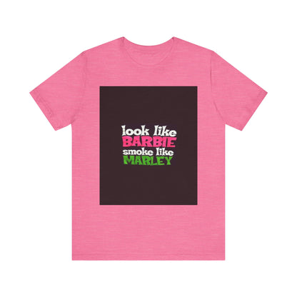Barbie & Marley Print Tee, Fun Shirt for Parties, Gift for Friends, Casual Wear, Summer Outfit, Unique Graphic Tee