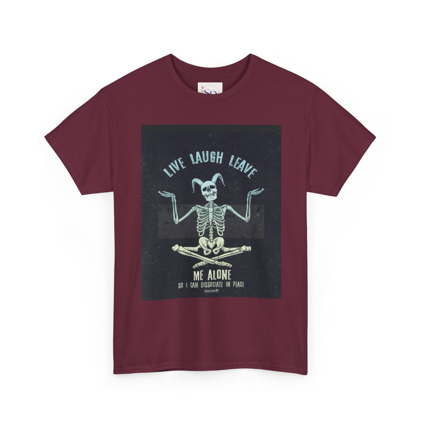 Skeleton Humor Unisex Heavy Cotton Tee - "Live Laugh Leave Me Alone"