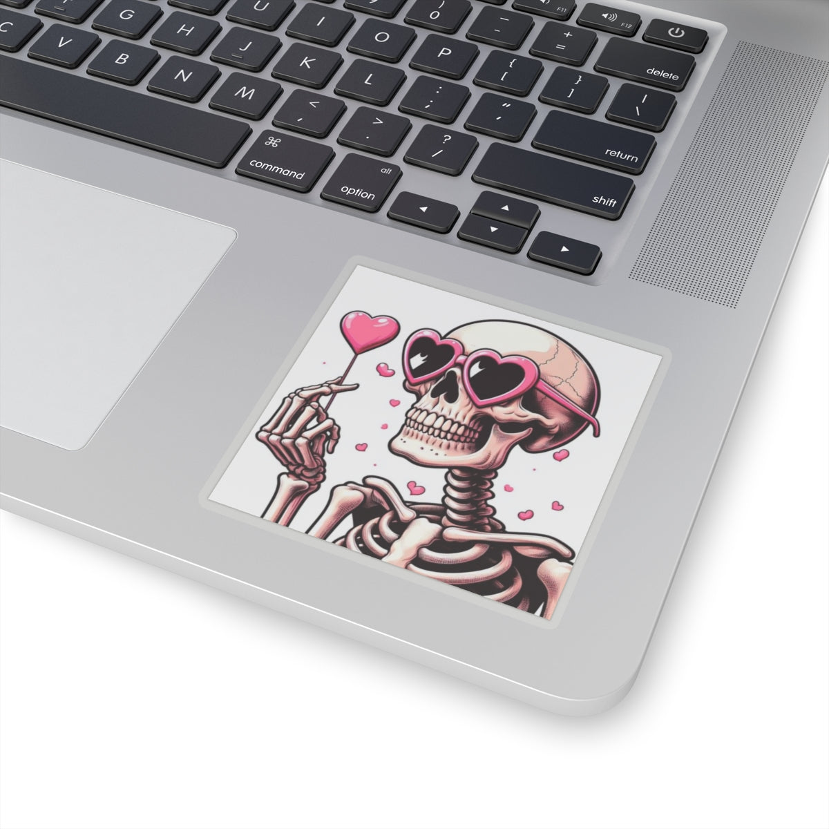 Pink Heart Skeleton Valentines Day Kiss-Cut Stickers, Love Sticker, Romantic Decal, Heart Skeletons, Valentine's Gift Wrap, Cute Planner
