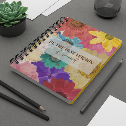 Floral Inspirational Spiral Bound Journal, Motivational Notebook for Self-Improvement, Perfect Gift for Students, Journaling, and