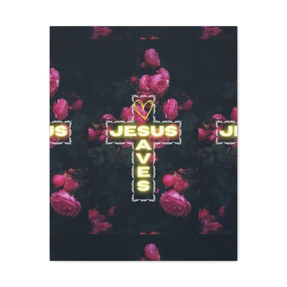 Religious Wall Art, Christian Home Decor, Jesus Saves Canvas, 0.75 inch stretched, Inspirational Gift, Religious Wall Decor, Christian Wall